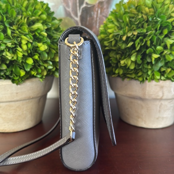 KATE SPADE♠️New York "Alek" TIDEN PLACE🩶CLIFF GREY🩶SAFFIANO LEATHER BAG🌟EUC🌟 - Picture 7 of 17